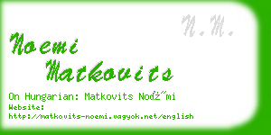 noemi matkovits business card